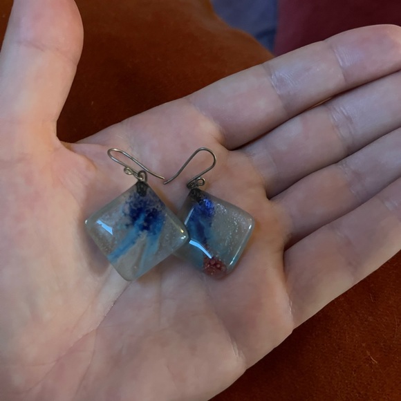 Beautiful glass earrings - Picture 2 of 2